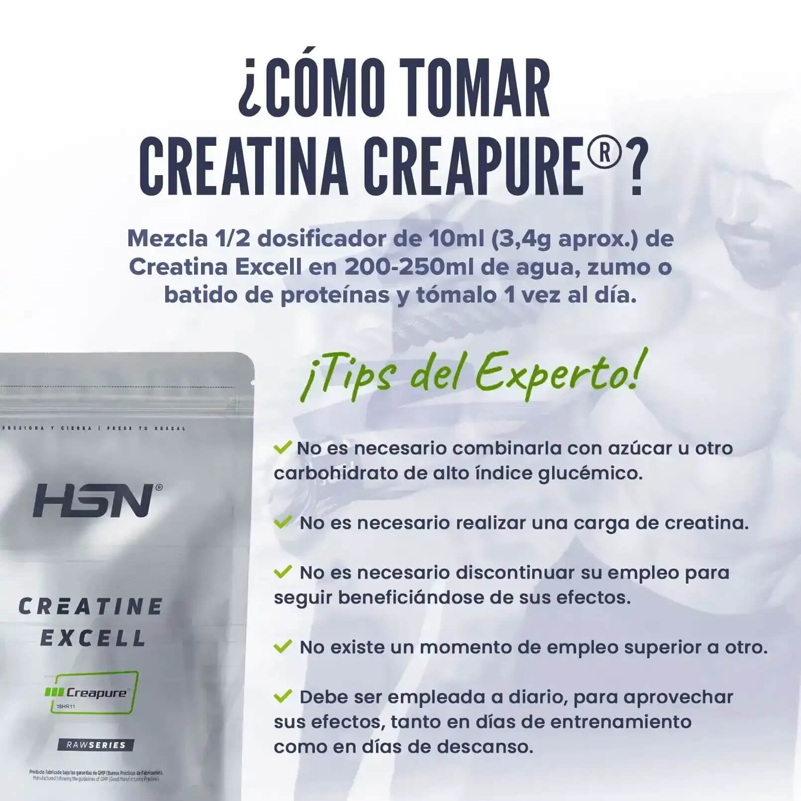 CREATINA EXCELL (100% Creapure®) EN POLS - Imagen 4